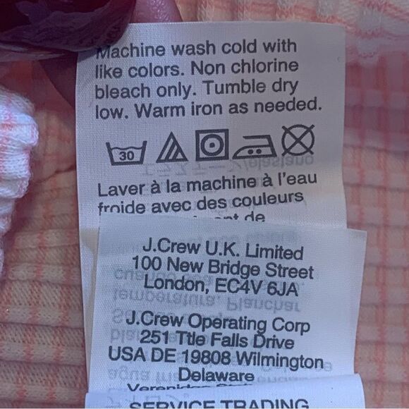 J Crew Ribbed Tee Pink and Cream Stripes Size Small - Picture 9 of 11